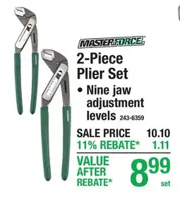 Menards 2-Piece Plier Set offer