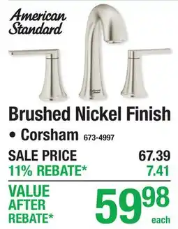 Menards American Standard Brushed Nickel Finish offer