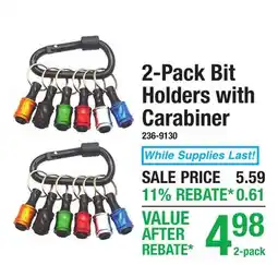 Menards 2-Pack Bit Holders with Carabiner offer
