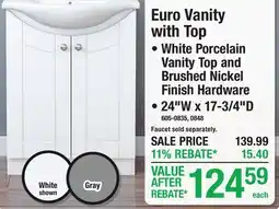 Menards Euro Vanity with Top offer