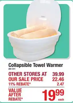 Menards Collapsible Towel Warmer offer
