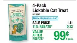 Menards 4-Pack Lickable Cat Treat offer