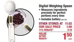 Menards Digital Weighing Spoon offer
