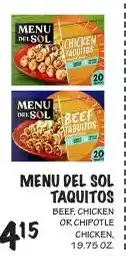 Foodarama Menu del sol taquitos offer