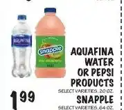 Aquafina water or pepsi products