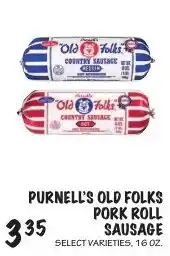 Foodarama Purnell's old folks pork roll sausage offer