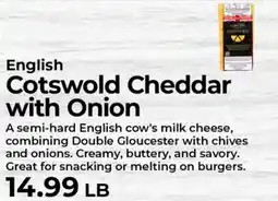 Sunset Foods English Cotswold Cheddar with Onion offer