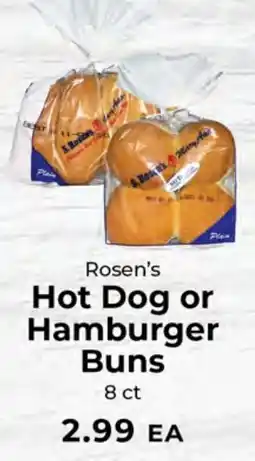 Sunset Foods Rosen's Hot Dog or Hamburger Buns offer