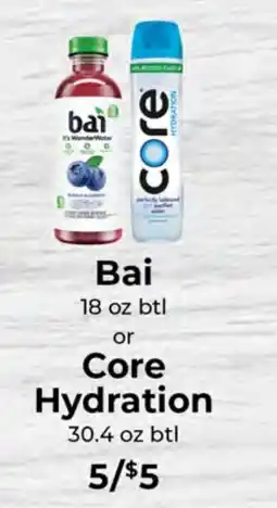 Sunset Foods Bai or Core Hydration offer