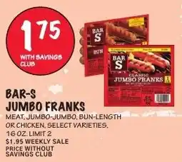 Foodarama Bar-s jumbo franks offer
