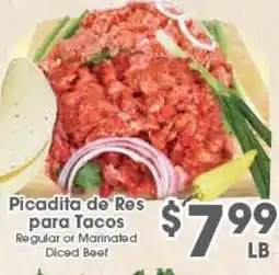 Arteagas Food Center Picadita de Res para Tacos Diced Beef offer