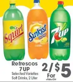 Arteagas Food Center Refrescos 7UP Selected Varieties Soft Drinks offer