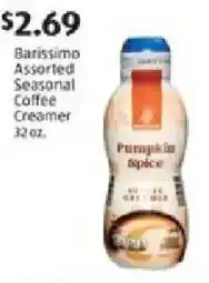 Aldi Barissimo pumpkin spice coffee creamer offer