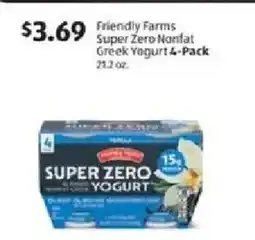 Aldi Friendly Farms Super Zero Nonfat Greek Yogurt offer