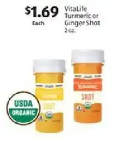 Aldi Vitalife Turmeric or Ginger Shot offer