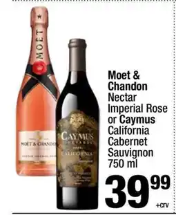 Super King Markets Moet & Chandon Nectar Imperial Rose or Caymus California Cabernet Sauvignon 750 ml offer