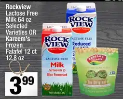 Super King Markets Rockview Lactose Free Milk 64 oz Selected Varieties OR Kareem's Frozen Falafel 12 ct 12.8 oz offer