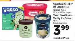 Safeway Signature SELECT Ice Cream, Talenti, Yasso Novelties, Thrifty Ice Cream offer
