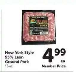 Safeway New York Style 95% Lean Ground Pork offer