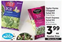 Safeway Taylor Farms Chopped Salad Kit & Fresh Express Salad Kit offer