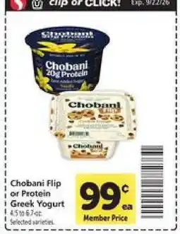 Safeway Chobani Flip or Protein Greek Yogurt offer