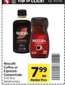 Safeway Nescafé Coffee or Espresso Concentrate offer