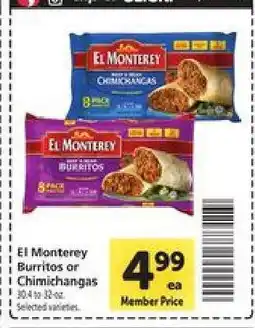 Safeway El Monterey Burritos or Chimichangas offer