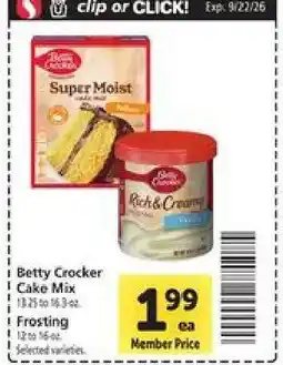 Safeway Betty Crocker Cake Mix & Frosting offer
