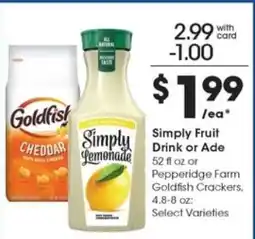 Pick'n Save Simply Fruit Drink or Ade offer