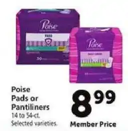 Safeway Poise Pads or Pantiliners offer