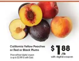 Pick'n Save California Yellow Peaches or Red or Black Plums offer
