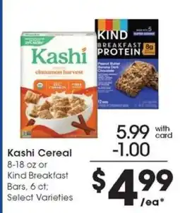 Pick'n Save Kashi Cereal or Kind Breakfast Bars offer