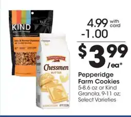 Kroger Pepperidge Farm Cookies or Kind Granola offer