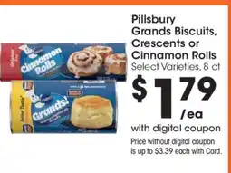 Kroger Pillsbury Grands Biscuits, Crescents or Cinnamon Rolls offer