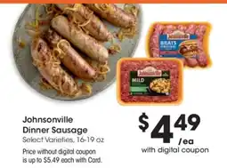 Kroger Johnsonville Dinner Sausage offer