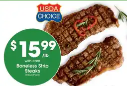 Kroger Boneless Strip Steaks offer