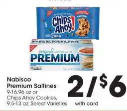 Kroger Nabisco Premium Saltines or Chips Ahoy Cookies offer