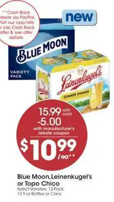 Kroger Blue Moon, Leinenkugel's or Topo Chico offer