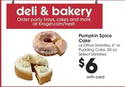 Kroger Pumpkin Spice Cake offer