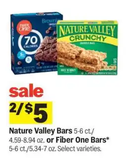 Meijer Nature Valley Bars or Fiber One Bars offer