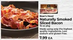 Sunset Foods Boar's Head Naturally Smoked Sliced Bacon offer