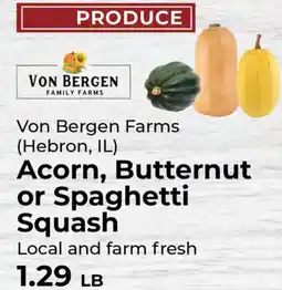 Sunset Foods Von Bergen Farms Acorn, Butternut or Spaghetti Squash offer