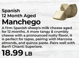 Sunset Foods Spanish 12 Month Aged Manchego offer
