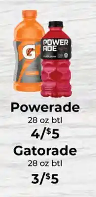 Sunset Foods Powerade 28 oz btl, Gatorade 28 oz btl offer