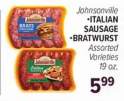 Cermak Fresh Market Johnsonville ITALIAN SAUSAGE BRATWURST offer