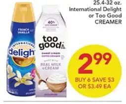 Pete's Fresh Market 25.4-32 oz. International Delight or Too Good CREAMER offer