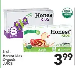 Pete's Fresh Market 8 pk. Honest Kids Organic JUICE offer