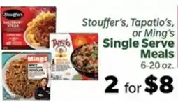 Living Fresh Market Stouffer's, Tapatio's, or Ming's Single Serve Meals offer
