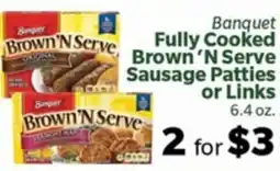 Living Fresh Market Banquet Fully Cooked Brown 'N Serve Sausage Patties or Links offer