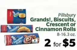 Living Fresh Market Pillsbury Grands!, Biscuits, Crescent or Cinnamon Rolls offer